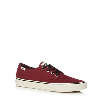Vans Red canvas 'Vulcanised' lace up shoes